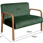 Namoradeira Anita Sofá 2 Lugares Moderna Braço Madeira Veludo