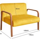 Namoradeira Anita Sofá 2 Lugares Moderna Braço Madeira Veludo