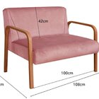 Namoradeira Anita Sofá 2 Lugares Moderna Braço Madeira Veludo