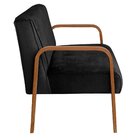 Namoradeira Anita Sofá 2 Lugares Moderna Braço Madeira Veludo