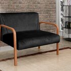 Namoradeira Anita Sofá 2 Lugares Moderna Braço Madeira Veludo