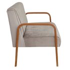 Namoradeira Anita Sofá 2 Lugares Moderna Braço Madeira Veludo