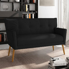 Namoradeira Anitta Linho Preto A79 Pés Palito Castanho D03 -