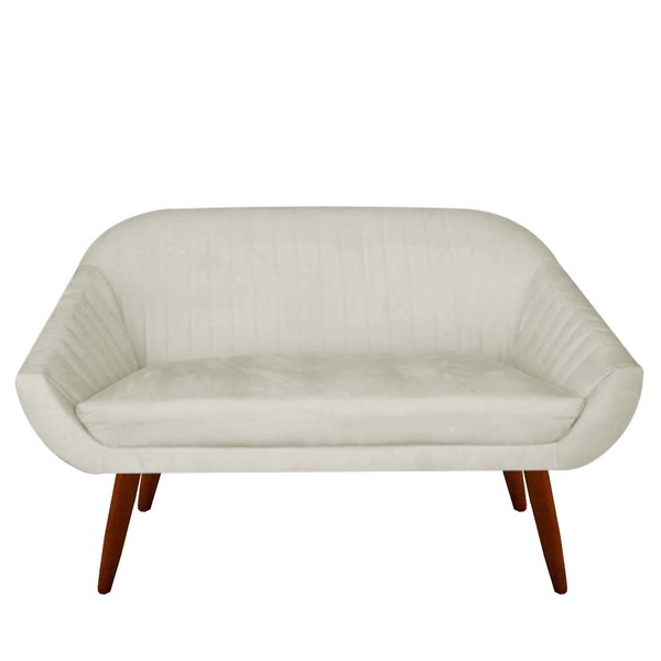 Namoradeira Anitta Pés Palito Suede Bege - D'classe Decor