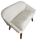 Namoradeira Anitta Pés Palito Suede Bege - D'classe Decor