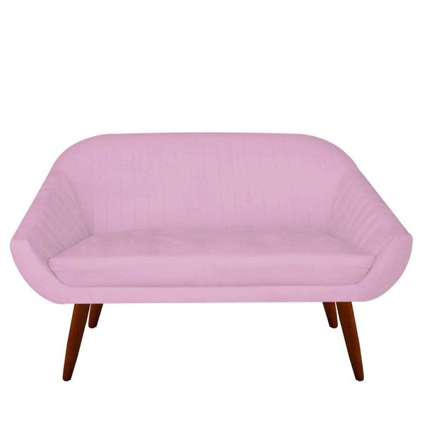 Namoradeira Anitta Pés Palito Suede Rosa Bebê - D'classe Decor