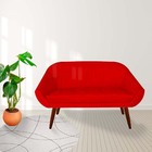 Namoradeira Anitta Pés Palito Suede Vermelho - D'classe Decor