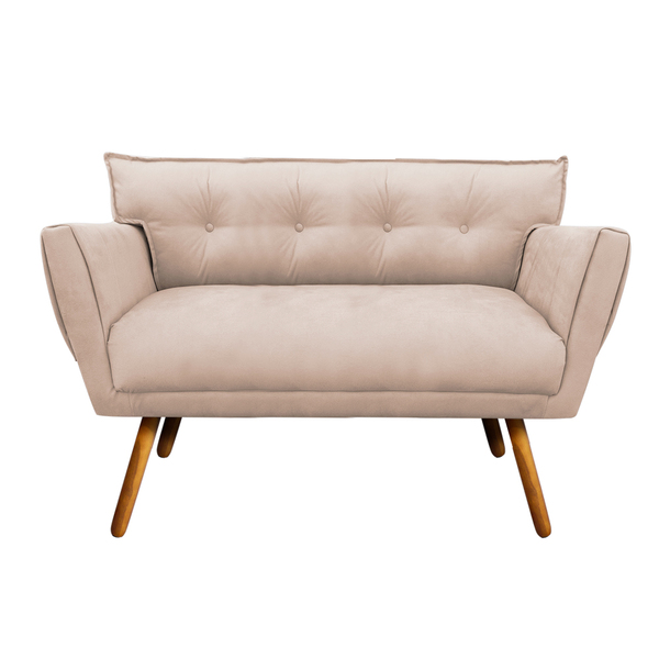 Namoradeira Anitta Suede Bege Pés Palito Castanho D03 - D'ros