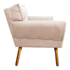 Namoradeira Anitta Suede Bege Pés Palito Castanho D03 - D'ros