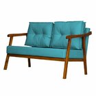 Namoradeira Base Reforçada Luxo Veludo Vitoria Azul Turquesa