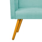 Namoradeira Beatriz Pés Palito Mel Suede Azul Tiffany - Amare