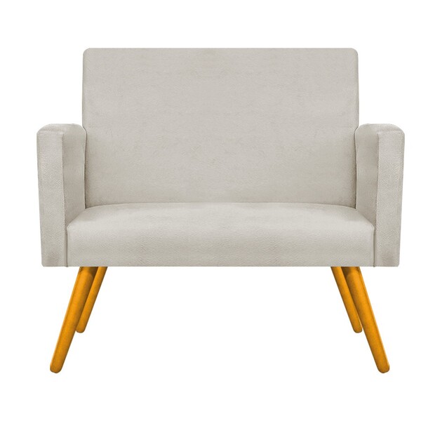 Namoradeira Beatriz Pés Palito Mel Suede Bege - Amarena Móveis