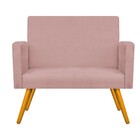 Namoradeira Beatriz Pés Palito Mel Suede Rosê - Amarena Móveis