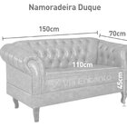 Namoradeira Chest 2 Lugares Duque Courano 150cm Preto