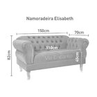 Namoradeira Chest 2 Lugares Elisabeth Courano 150cm Preto