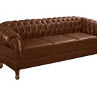 Namoradeira Chest 3 Lugares Duque Courano 200cm Marrom/café