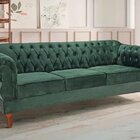 Namoradeira Chest 3 Lugares Elisabeth Veludo Verde