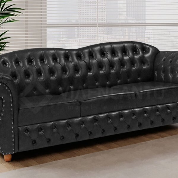 Namoradeira Chest 3 Lugares Merlô Courano Preto