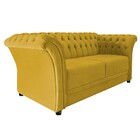 Namoradeira Chesterfield Sofia Suede Amarelo - Doce Sonho Móv