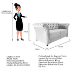 Namoradeira Chesterfield Sofia Suede Branco - Doce Sonho Móve