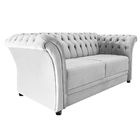 Namoradeira Chesterfield Sofia Suede Branco - Doce Sonho Móve