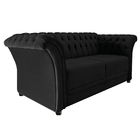 Namoradeira Chesterfield Sofia Suede Preto - Amarena Móveis
