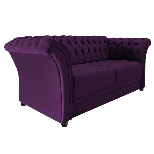 Namoradeira Chesterfield Sofia Suede Roxo - Doce Sonho Móveis