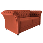 Namoradeira Chesterfield Sofia Suede Terracota - Amarena Móve