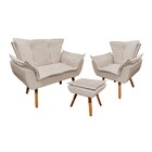 Namoradeira Com 1 Poltrona E 1 Puff Pé Palito Madeira Opala C