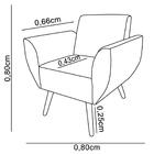 Namoradeira Com 2 Poltronas Jolly Suede Castor D'rost