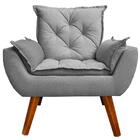 Namoradeira Com 2 Poltronas Opala Linho Cinza D'rost