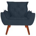 Namoradeira Com 2 Poltronas Opala Suede Azul Marinho D'rost
