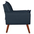 Namoradeira Com 2 Poltronas Opala Suede Azul Marinho D'rost