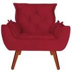 Namoradeira Com 2 Poltronas Opala Suede Vermelho D'rost