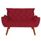 Namoradeira Com 2 Poltronas Opala Suede Vermelho D'rost