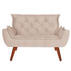 Namoradeira Com 2 Poltronas Opala Veludo Creme