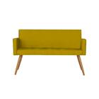 Namoradeira Com 2 Poltronas Vitória Suede Amarelo D'rost