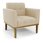 Namoradeira Com Poltrona Base De Madeira Castanho Elisa Suede