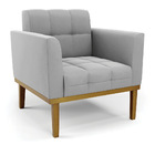 Namoradeira Com Poltrona Base De Madeira Castanho Elisa Suede