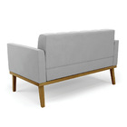 Namoradeira Com Poltrona Base De Madeira Castanho Elisa Suede