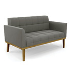 Namoradeira Com Poltrona Base De Madeira Castanho Elisa Suede