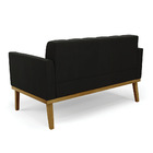 Namoradeira Com Poltrona Base De Madeira Castanho Elisa Suede