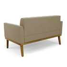 Namoradeira Com Poltrona Base De Madeira Castanho Elisa Suede