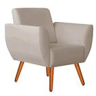 Namoradeira Com Poltrona Jolly Suede Creme Kasa Sofá