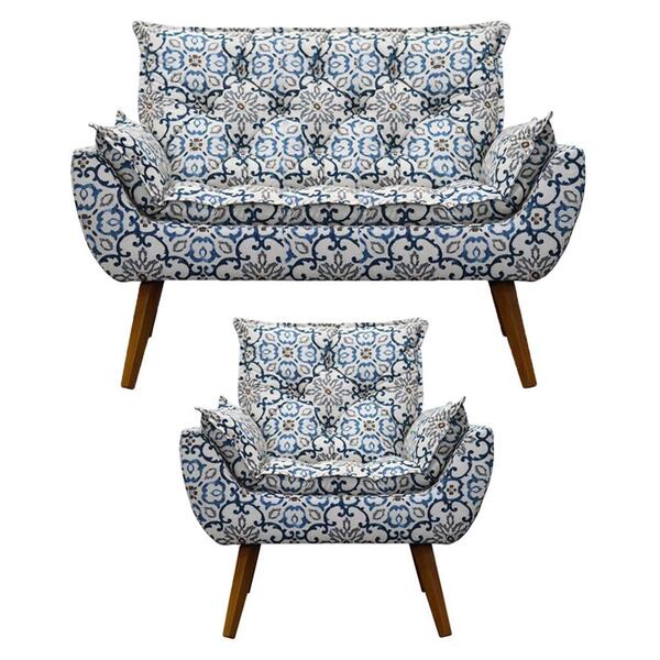 Namoradeira Com Poltronas Opala Estampado Exclusivo D'rost