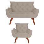 Namoradeira Com Poltronas Opala Suede Creme D'rost