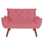 Namoradeira Com Poltronas Opala Suede Rosa Goiaba D'rost