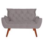 Namoradeira Com Poltronas Opala Veludo Cinza Kasa Sofá