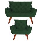 Namoradeira Com Poltronas Opala Veludo Verde D'rost