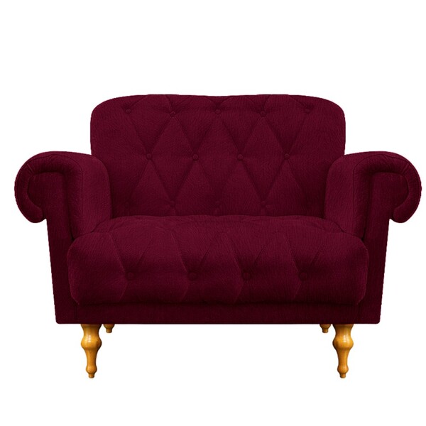 Namoradeira Dani Pés Provençais Suede Bordô - Amarena Móveis